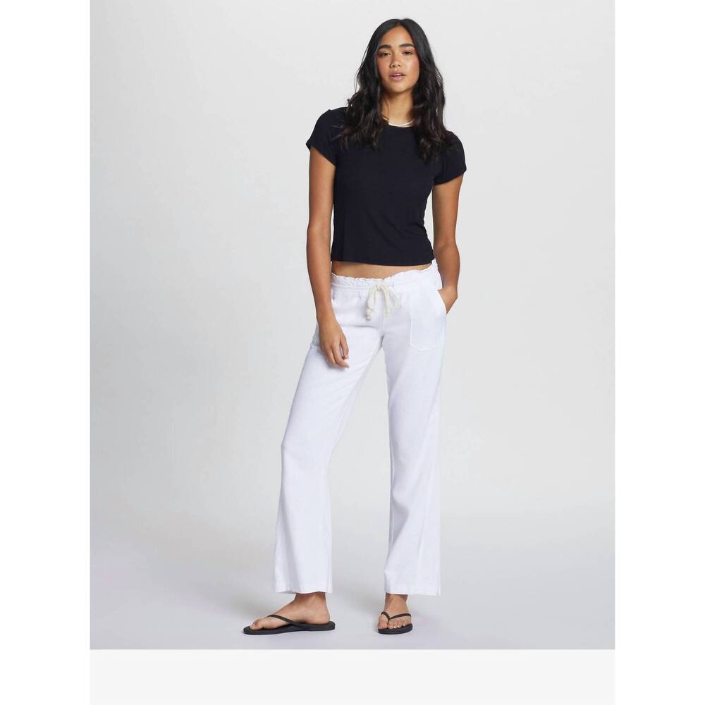 NEW ROXY oceanside flared trousers pant in wbbo